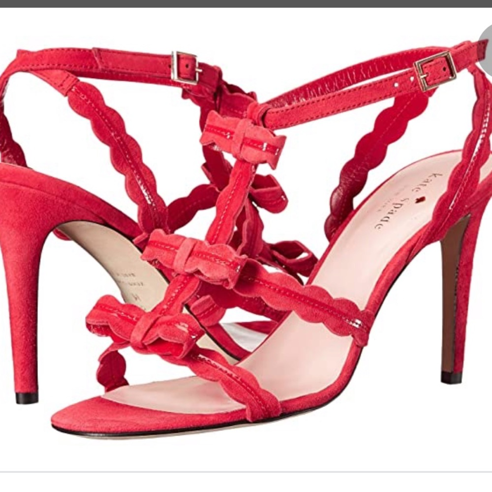 NWT Kate spade Poppy Red suede heels